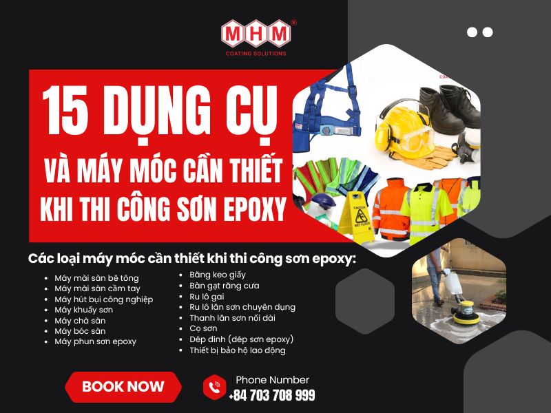15 Dụng cụ và máy móc cần thiết khi thi công sơn epoxy