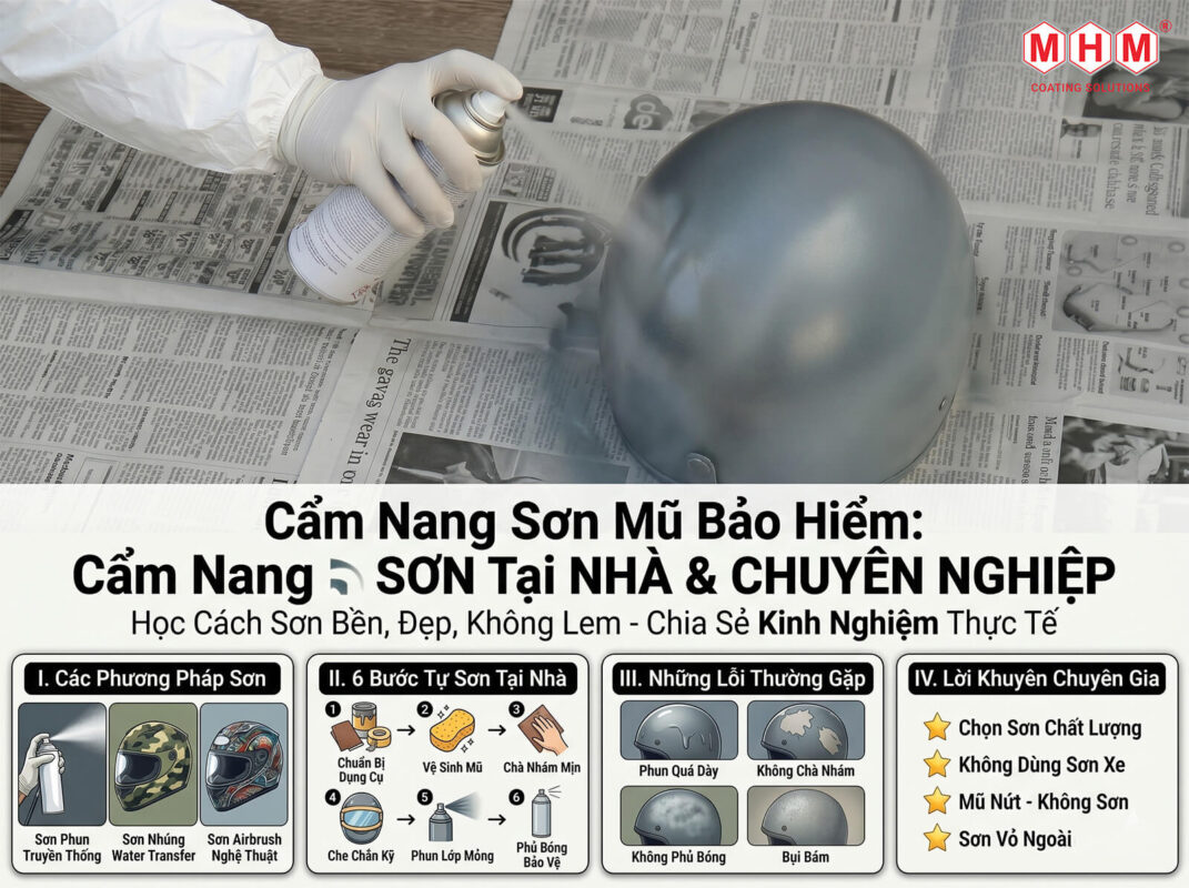 Sơn mũ bảo hiểm tại nhà