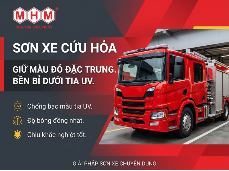 Sơn xe cứu hỏa màu đỏ