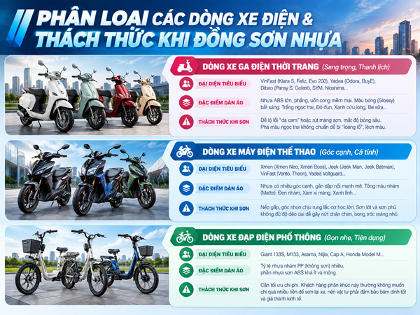 Các Lỗi Sơn Xe Điện Phổ Biến Các dòng xe điện
