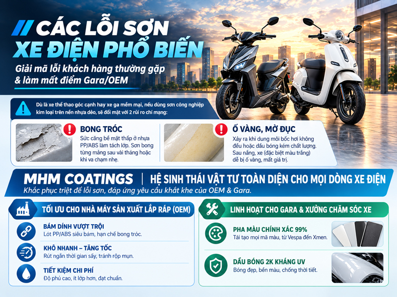Các lỗi sơn xe điện phổ biến